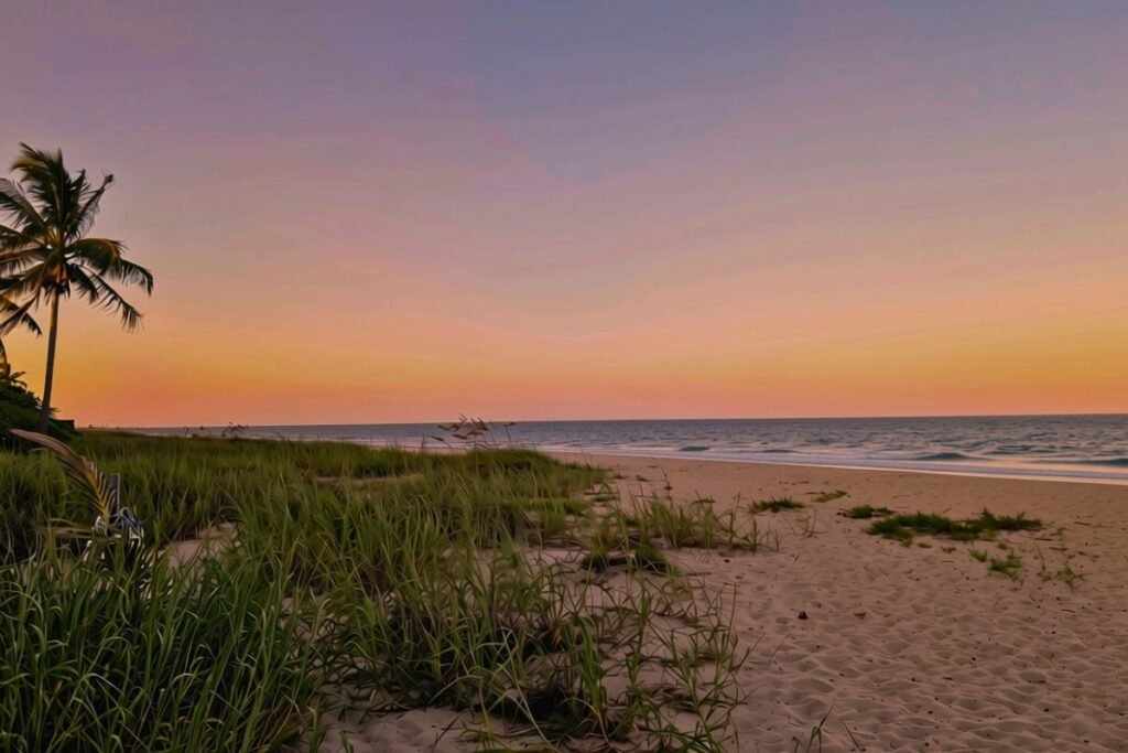 A sunset view of the beach in Boynton Beach, Florida.