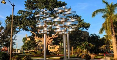 Artwork on the corner in downtown Boynton Beach, Florida.