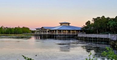 A view of the Green Cay Nature Center from across the pond.